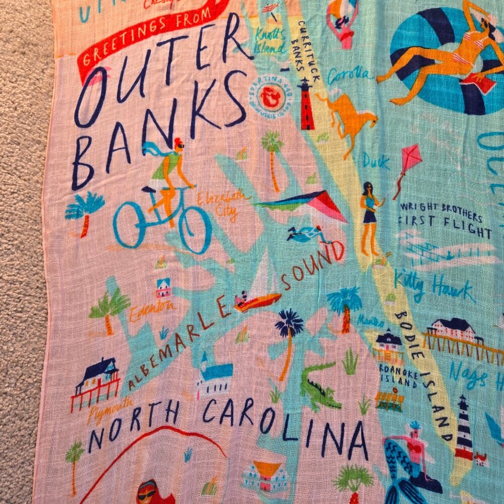 NWOT Outer Banks North Carolina Scarf Beach - Picture 7 of 12